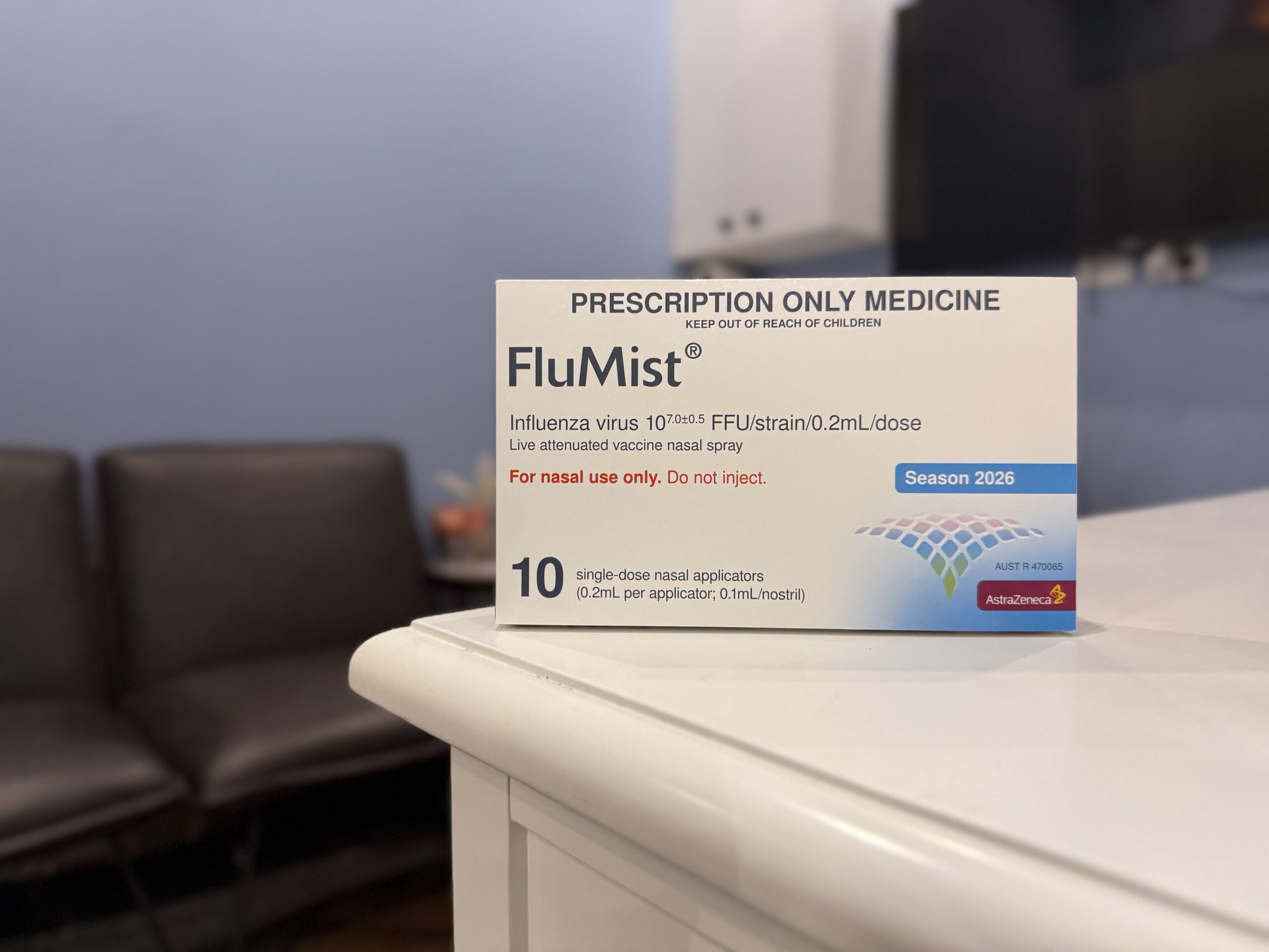 FluMist nasal spray influenza vaccine Season 2026 available at Coorparoo Marketplace Pharmacy
